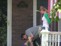 Joe & Amanda working on porch.JPG (109653 bytes)